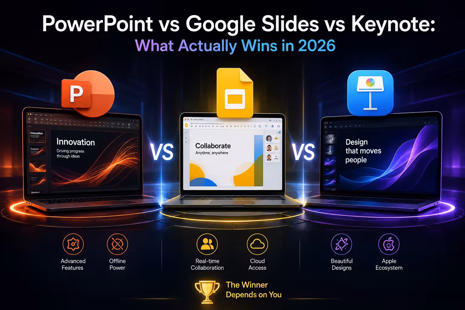 PowerPoint vs Google Slides vs Keynote: What Actually Wins in 2026