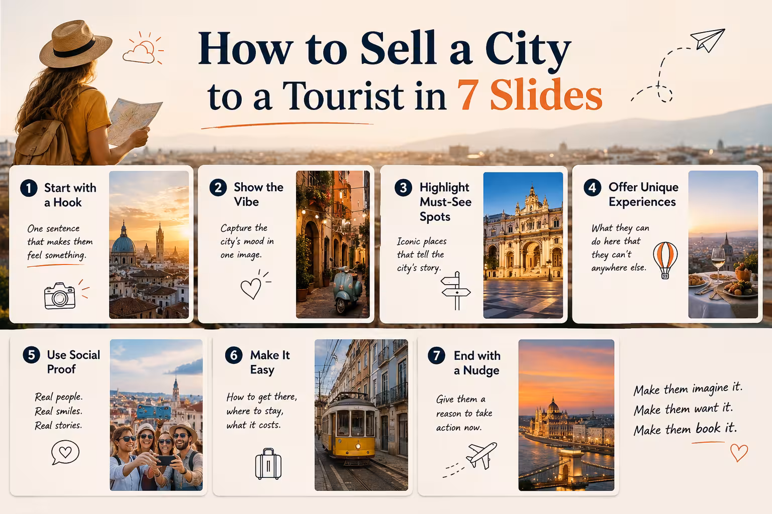 How to Sell a City to a Tourist in 7 Slides
