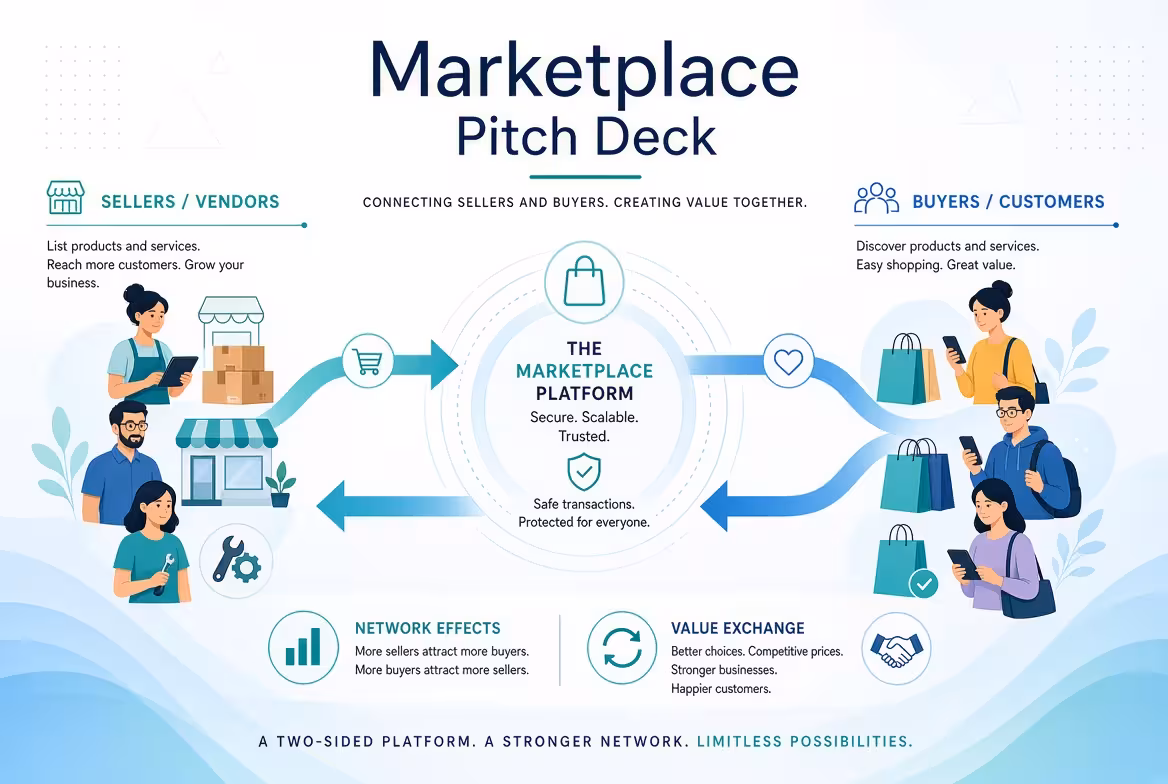 Marketplace Pitch Deck Template: Slides for a Two-Sided Platform