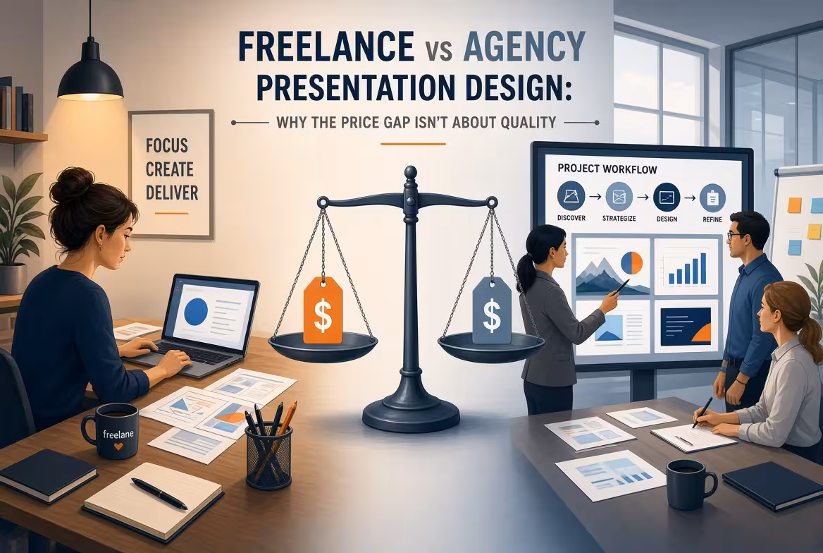 Freelance vs Agency Presentation Design: Why the Price Gap Isn't About Quality