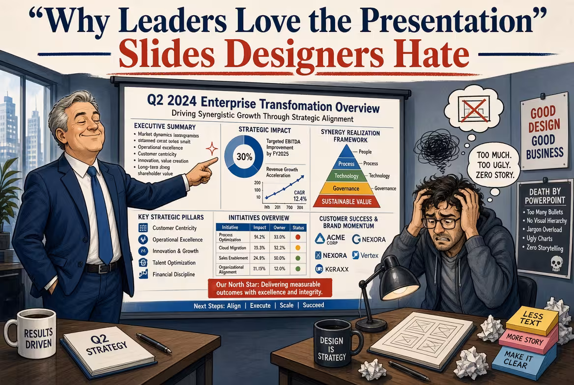 Why Leaders Love the Presentation Slides Designers Hate?