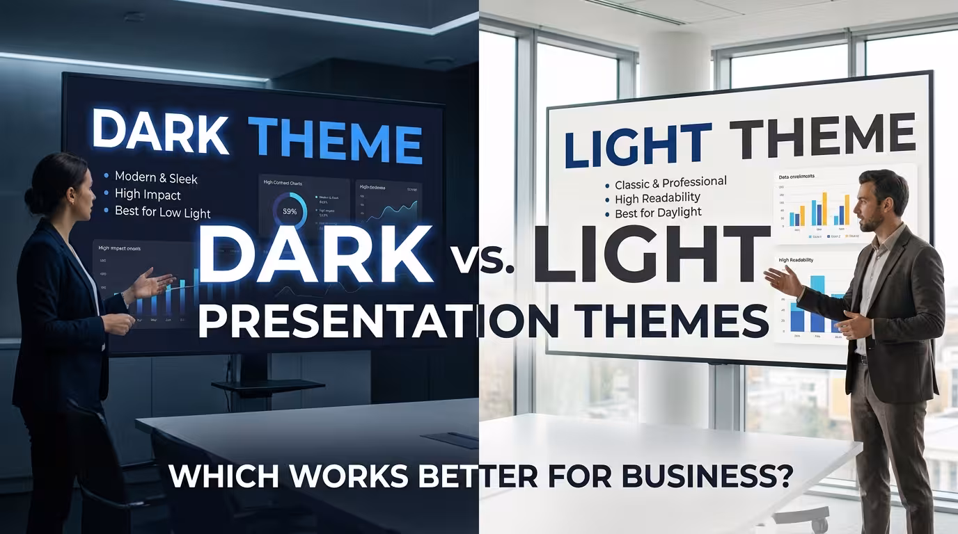 Dark vs. Light Presentation Themes: Which Works Better for Business?
