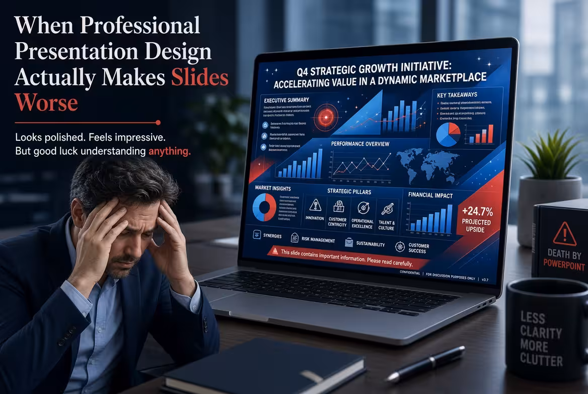 When Professional Presentation Design Makes Slides Worse