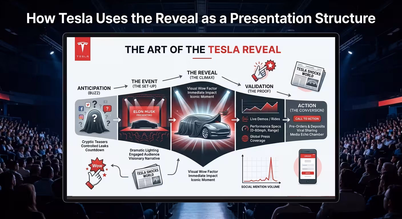 How Tesla Uses the Reveal as a Presentation Structure