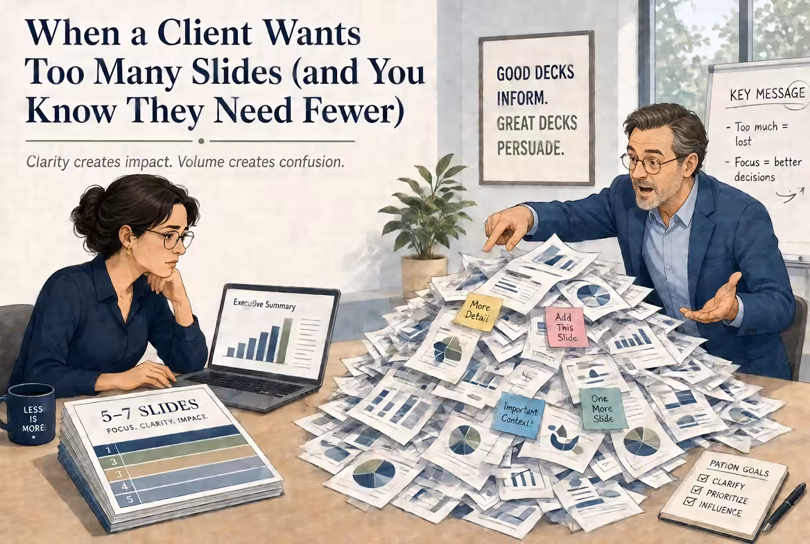 When a Client Wants Too Many Slides (and You Know They Need Fewer)