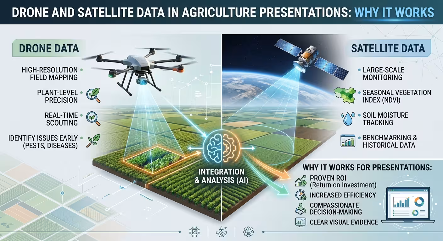 Drone and Satellite Data in Agriculture Presentations: Why It Works