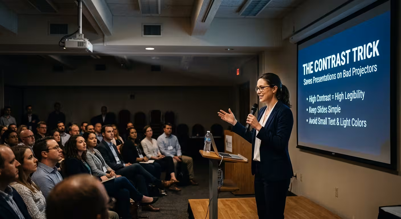 The Contrast Trick That Saves a Presentation on a Bad Projector