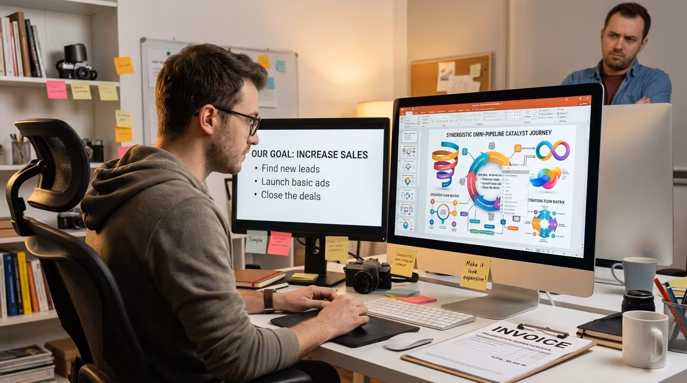 Do Presentation Designers Overcomplicate Simple Work to Justify Fees?