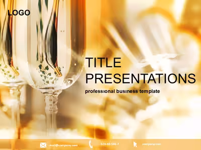 Bubbly Champagne Glasses Keynote Template