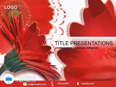 Vibrant Red Wild Flower Keynote Template