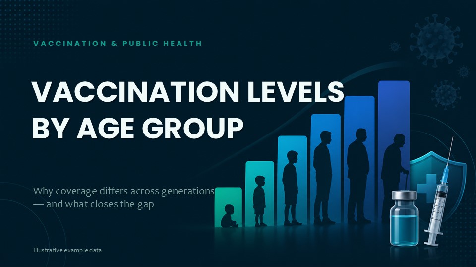 Vaccination Levels By Age Group PowerPoint Template with Editable Charts