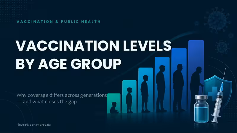 Vaccination Levels By Age Group PowerPoint Template with Editable Charts