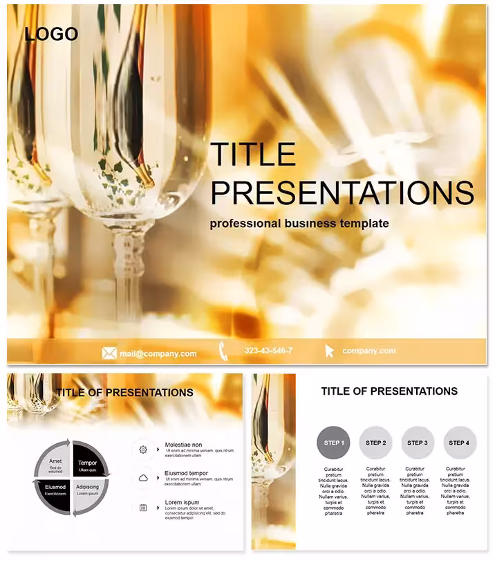 Bubbly Champagne Glasses Keynote Template