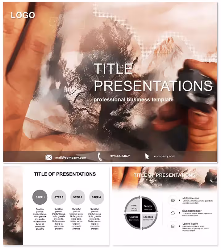 Artistic Drawing Keynote Template for Creatives