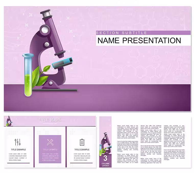 Lab Biological Microscopes PowerPoint template
