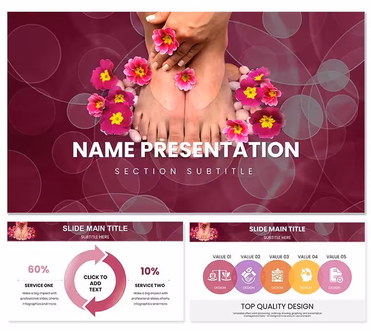 Spa Pedicure Treatment PowerPoint Template: Rejuvenate Your Wellness Pitch