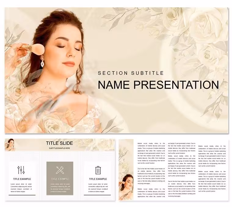 Makeup Wedding PowerPoint Template: Beauty That Brides Deserve