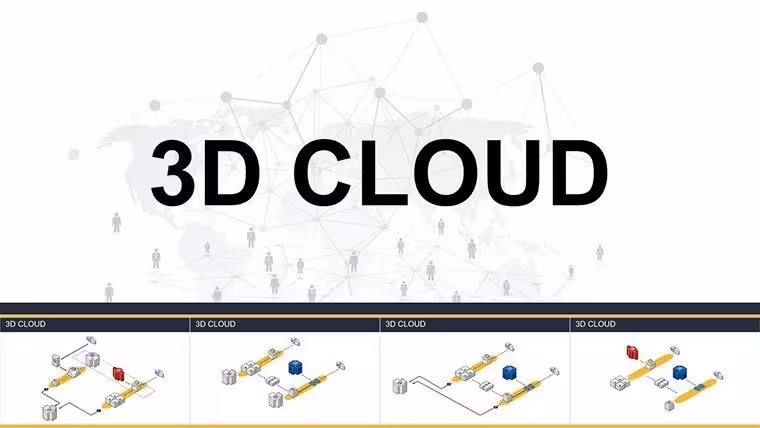 3D Cloud Data Storage PowerPoint Charts Template: Elevate Your Tech Presentations