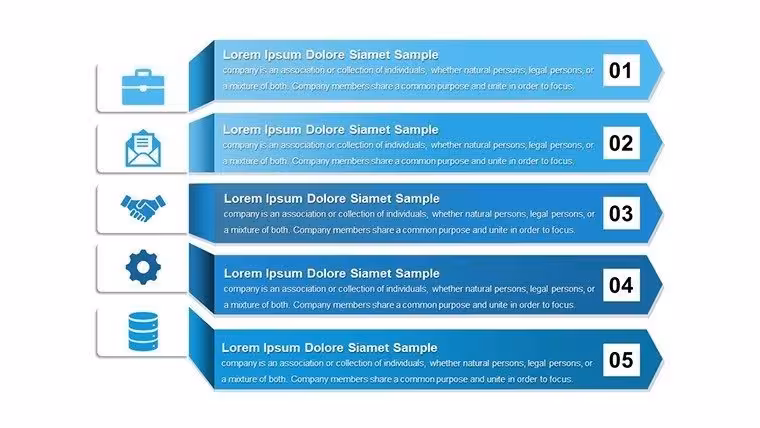Arrows Badges PowerPoint Charts Template - Download PPTX