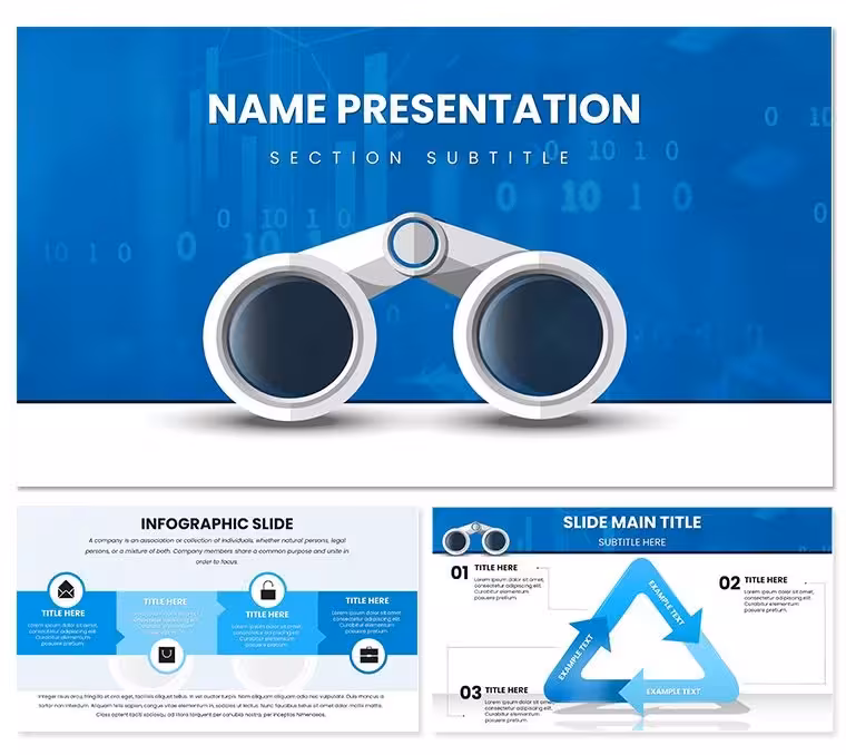 Binoculars Search Marketing PowerPoint Template
