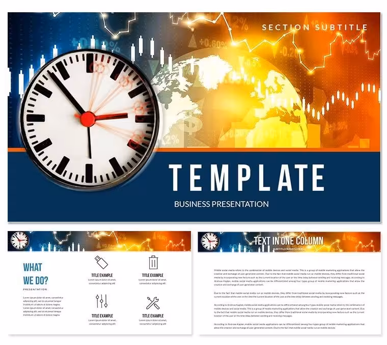 World Time Clock of Trading PowerPoint Templates