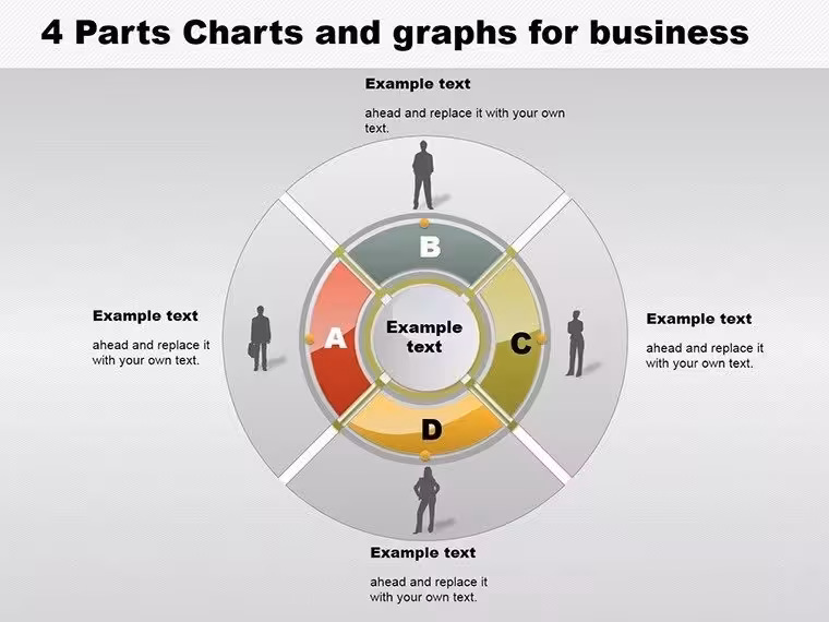 4-Part Pie Chart PowerPoint Template for Engaging Business Presentations