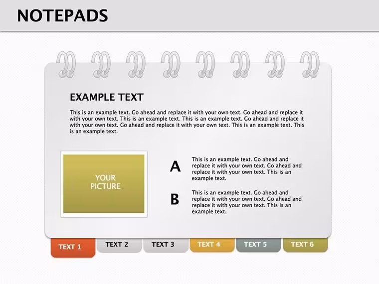 Notepads Keynote Diagram Template for Quality Management