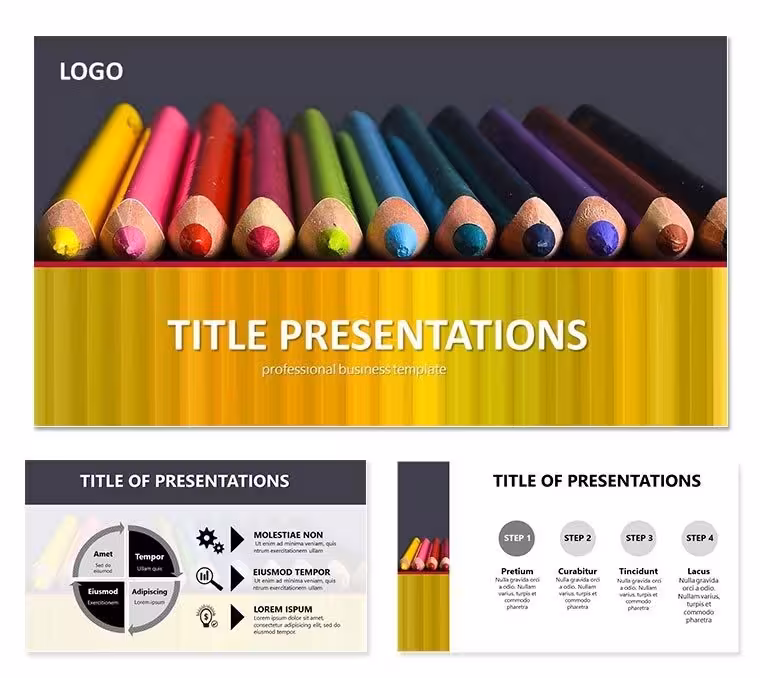 Colored Pencils PowerPoint Template | Creative Backgrounds and Themes