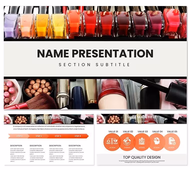 Vibrant Nail Polishes Cosmetics Keynote Template