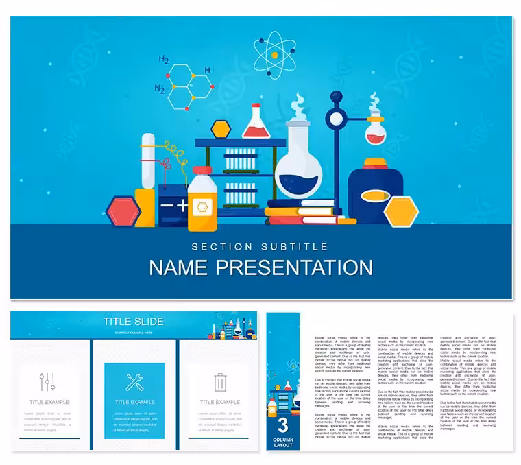 Chemistry, Technology of Substances and Application PowerPoint template