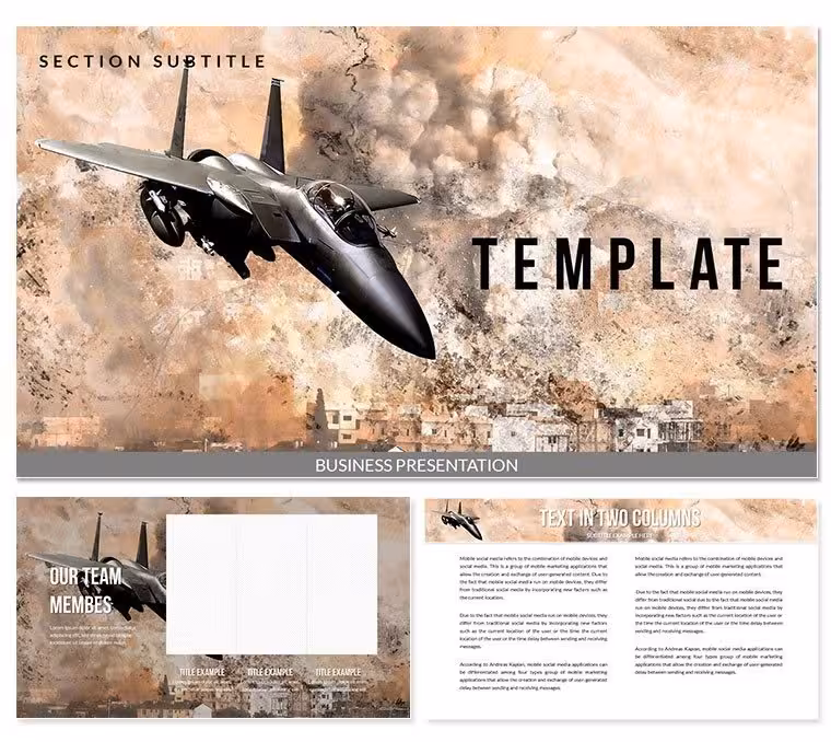 Bombardment of targets PowerPoint template