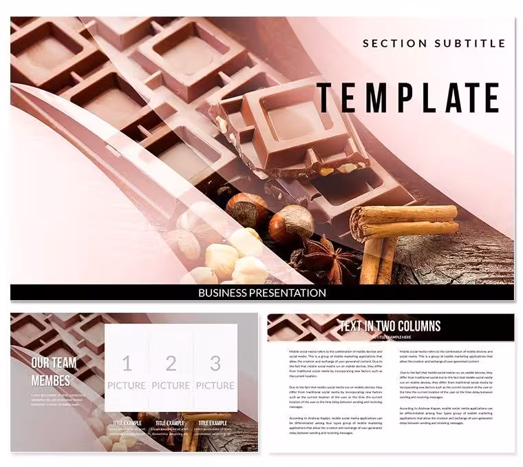 Chocolate : Fudge, Cake PowerPoint template