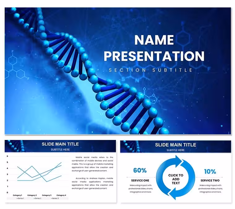 3D DNA Helix PowerPoint Template