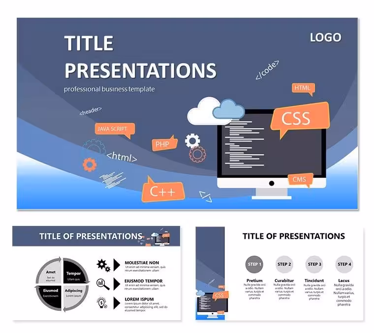 Web Programming Languages PowerPoint Template for Presentation