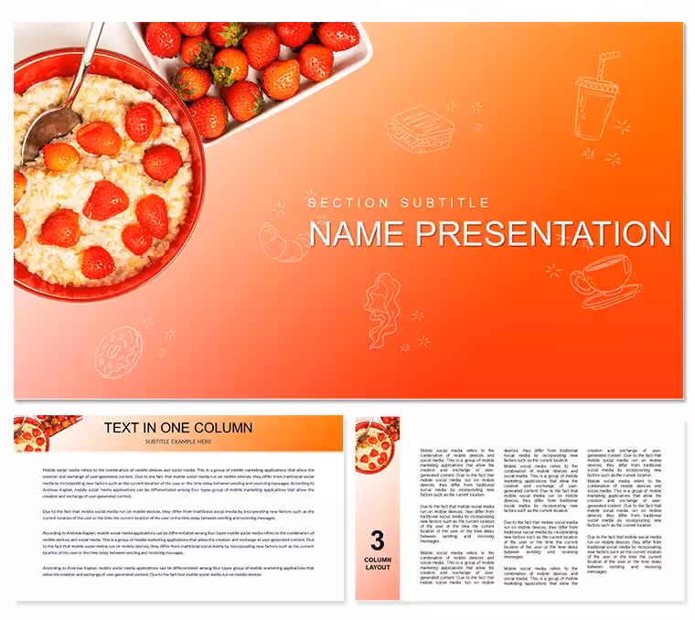 Oatmeal Recipe Breakfast PowerPoint template