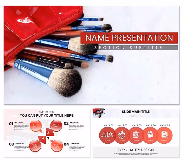 Cosmetic Brushes Accessories Keynote Template: Tools of the Trade