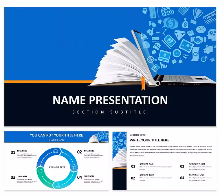 Digital Learning PowerPoint Template: Elevate Your Online Classroom