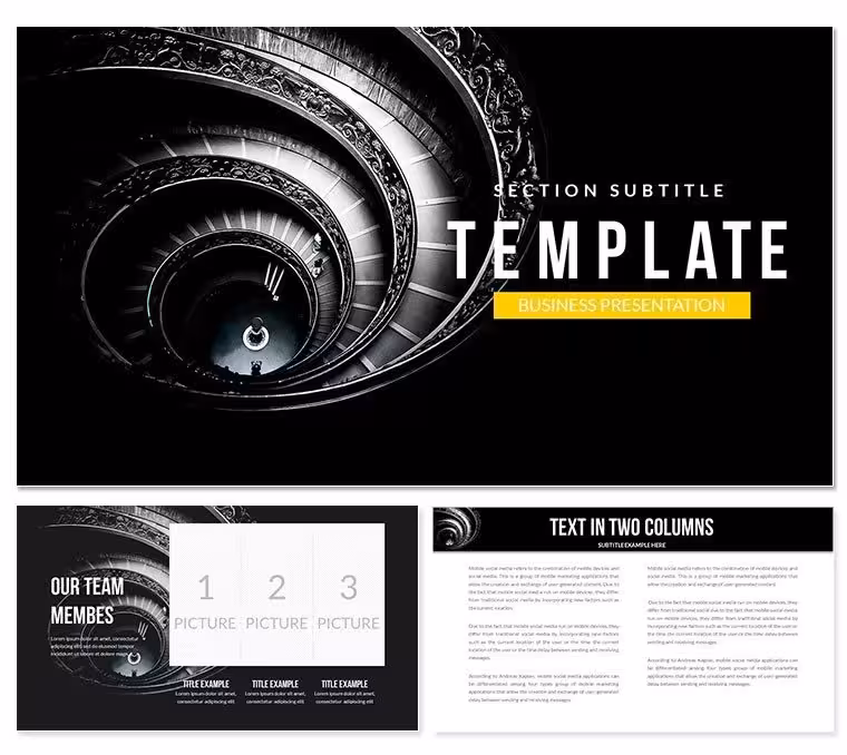 Spiral Stairs PowerPoint Template: Elevate Your Visual Storytelling