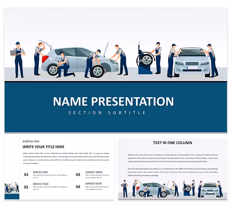 Car Maintenance and Repair PowerPoint Template: Drive Home Key Points
