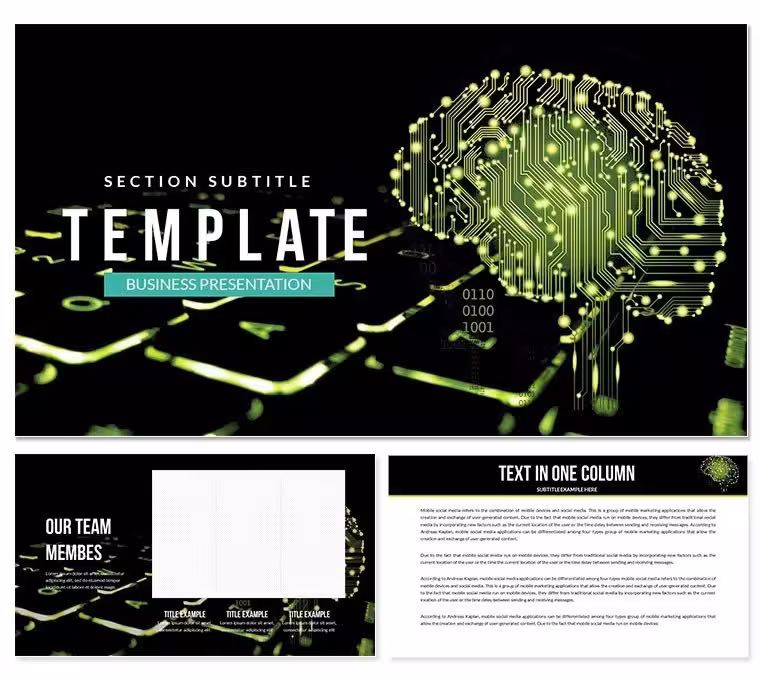 Computer Intelligence Brain PowerPoint Template