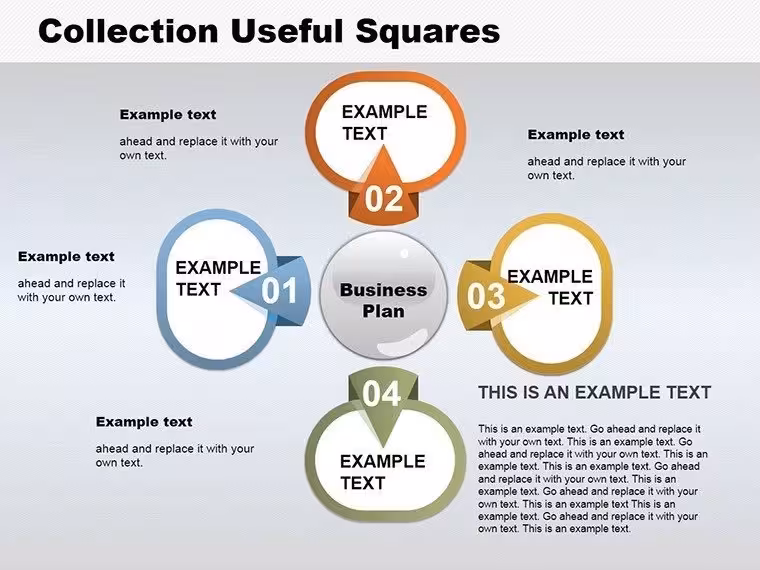 Collection of Useful Squares PowerPoint Charts Template