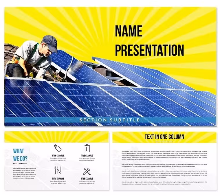 Installation of Solar Panels PowerPoint Templates