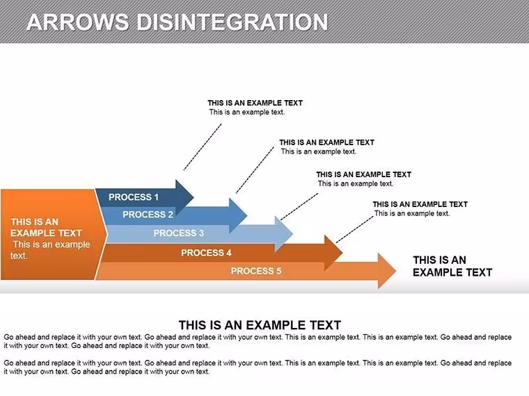 Arrow Disintegration PowerPoint Diagrams Template: Elevate Your Presentations
