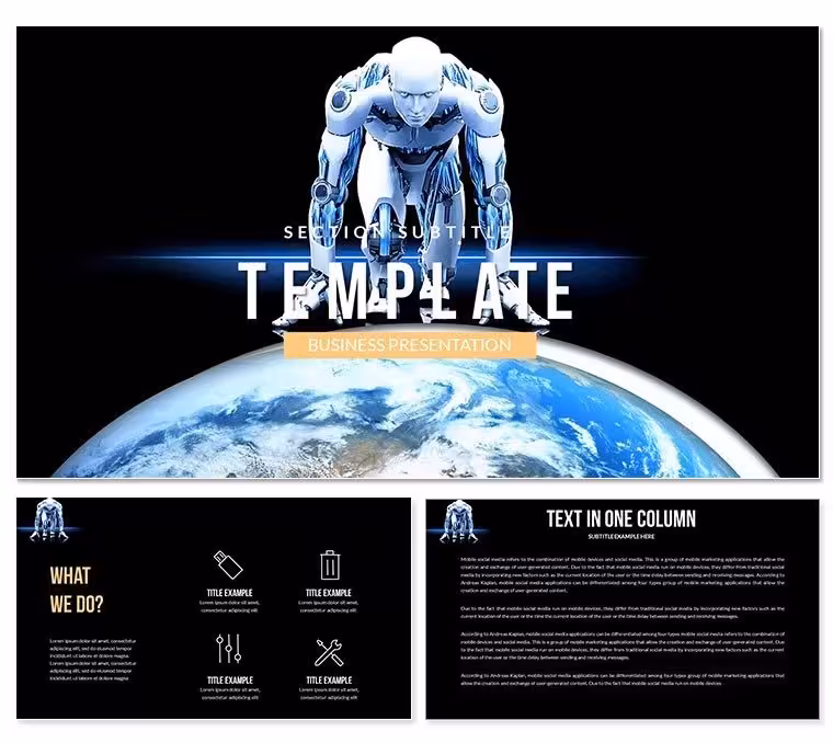 World of Robots PowerPoint template