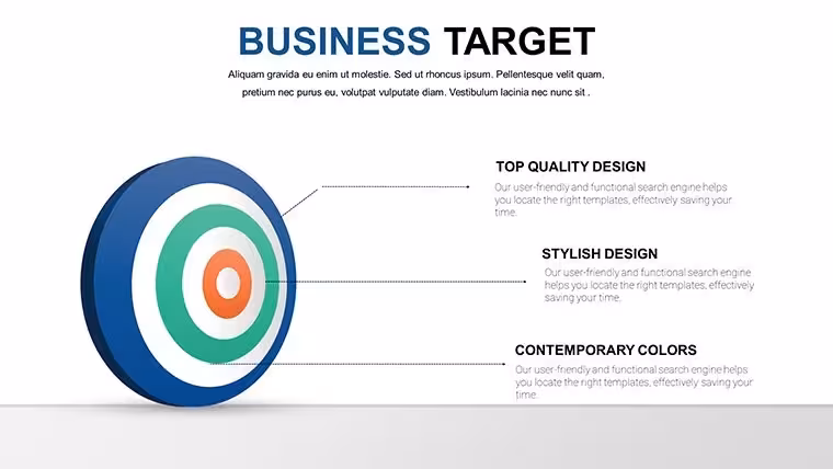 Business Target PowerPoint Charts Template: Hit Your Goals Visually