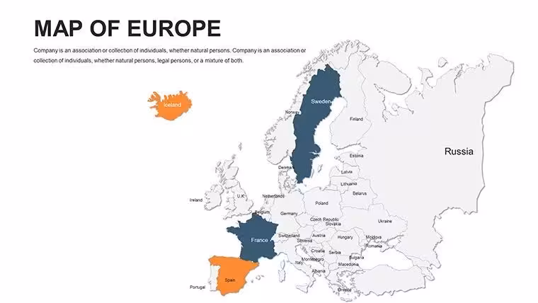 Editable Europe Maps Keynote Template: Visualize Continents with Precision