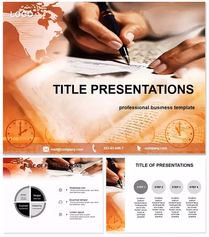 Signing PowerPoint Template: Business Presentation