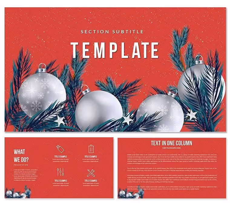 New Year and Christmas Decoration PowerPoint template