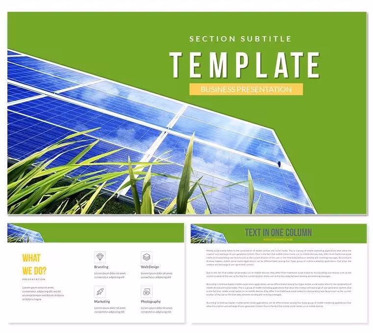 Installation solar panels PowerPoint template