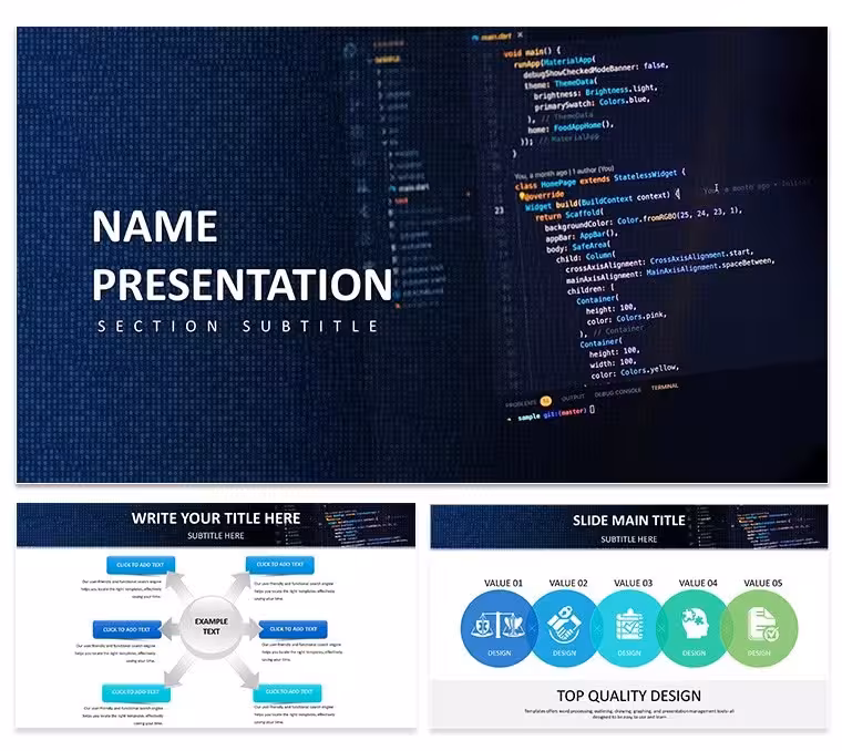 Software Development PowerPoint Template: Code Your Narrative with Precision